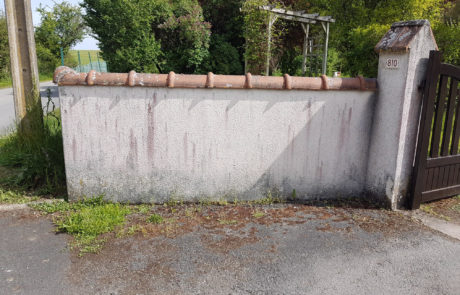 mur avant nettoyage couvreur
