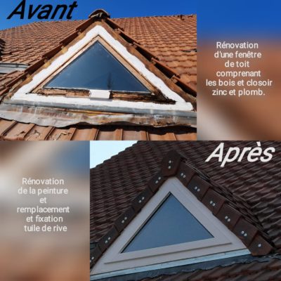 rénovation de fenêtre de toit en bois zinc plomb artisan hortica