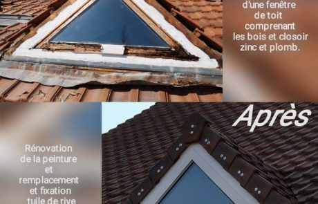 rénovation de fenêtre de toit en bois zinc plomb artisan hortica